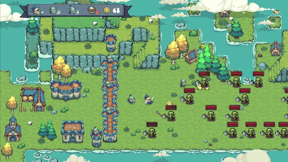Игровой процесс проекта ученика «Нашествие орков» на Unity