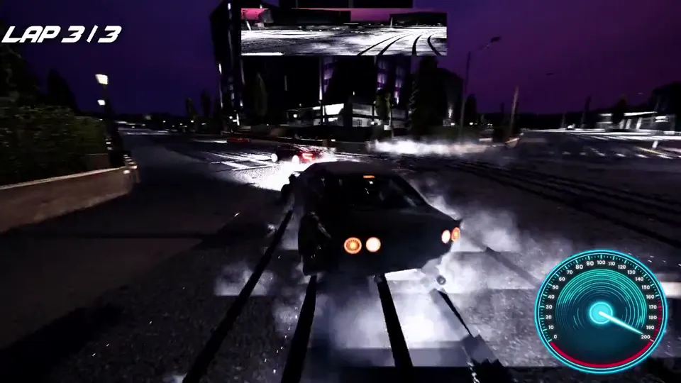 Игровой процесс проекта ученика «Гонки» на Unity